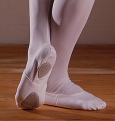 Mens White Split sole Ballet Pump 