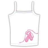 Girls Camisole Top with pump motiff in pink studs