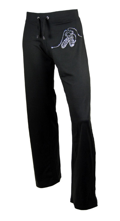 Girls Fitness Pants with diamante pumps motif