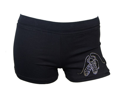 Girls Dance Shorts with Diamante Shoe Motif
