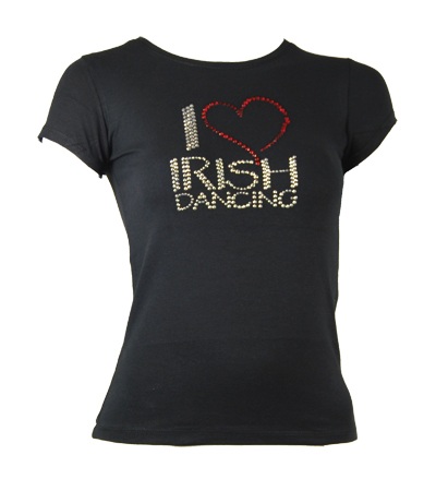 T-Shirt with I Love Irish dance diamante motif