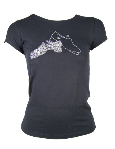 T-Shirt with diamante jig shoe motif