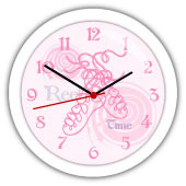 Clocks with dancing pumps motif