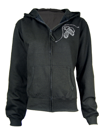 Ladies Hoodie with Diamante shoes motif
