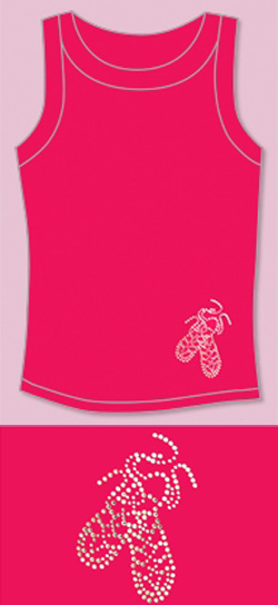 'Diamante Shoe' Fushia Vest