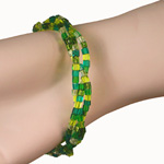  Click to view Beaded bracelet in Celtic greens