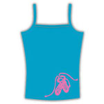  Click to view Ladies Camisole Top with pump motiff in pink studs