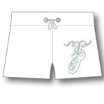  Click to view Ladies shorts with pump motif