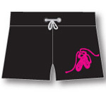  Click to view Ladies shorts with pump motif in pink studs