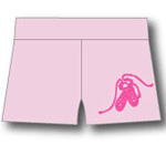  Click to view Ladies shorts with pump motif in pink studs