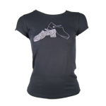  Click to view Ladies T with jig shoe motif in diamantes
