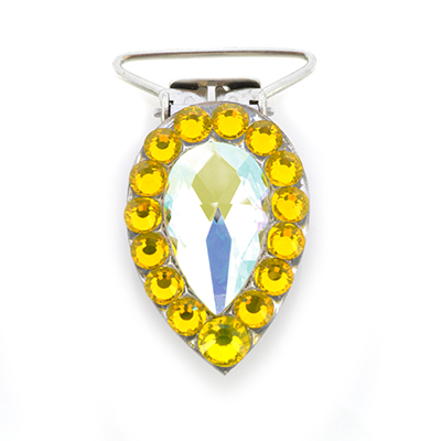 Pear Competition Number Clip - Citrine Crystals
