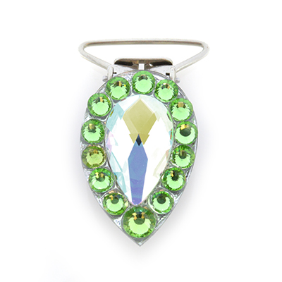 Pear Competition Number Clip - Peridot Crystals