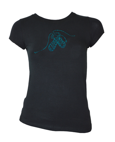 T-Shirt with Turquoise Diamante Pumps