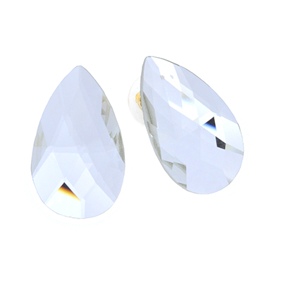 Crystal Clear Pear Stud Earrings