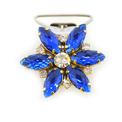 Flower Competition Number Clip - Blue Crystals