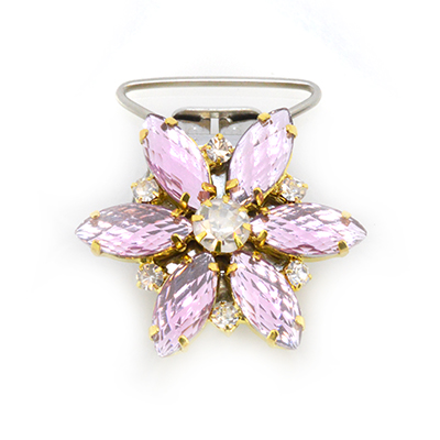 Flower Competition Number Clip - Light Pink Crystals
