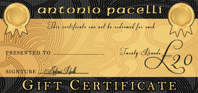 Antonio Pacelli Gift Certificate
