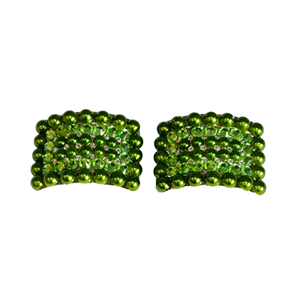 Grace Green Pearl and Peridot Rhinestone buckle