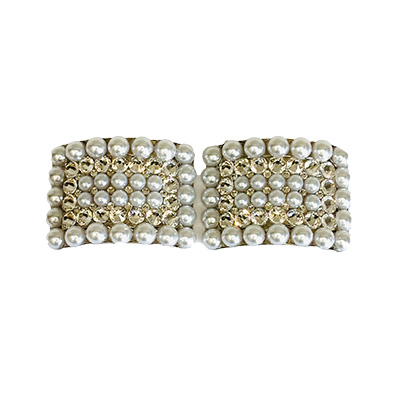 Grace White Pearl and Crystal Clear Buckle