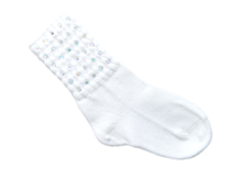 AB Sparklys White Ankle Length Diamonted Poodle Socks Irish Dancing