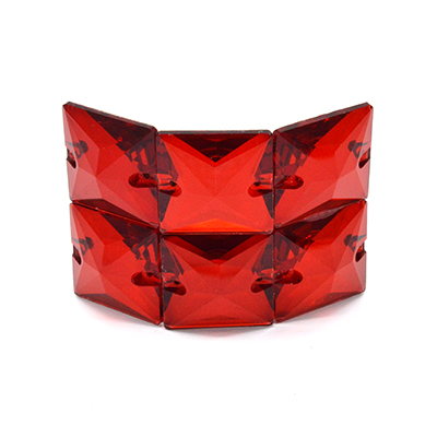 Red Diamante Large Square Buckle