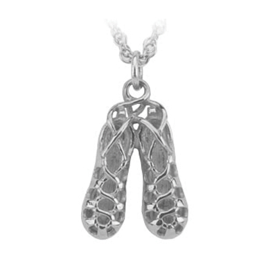 Large Double Pump Necklace in Sterling Silver