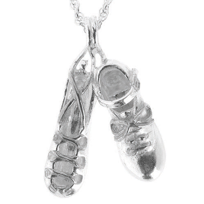 Jig Shoe and Pump Necklace in Sterling Silver