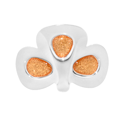 Sparkle Shamrock Buckles with an Orange Sparkle Center