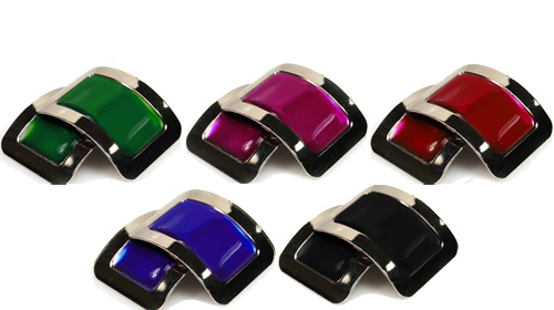 Square Buckles with Coloured Glaze Centres