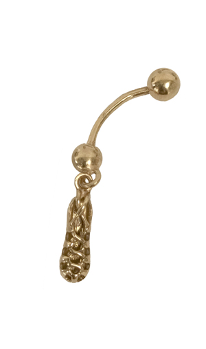 Single Pump Belly Bar in 9ct Gold